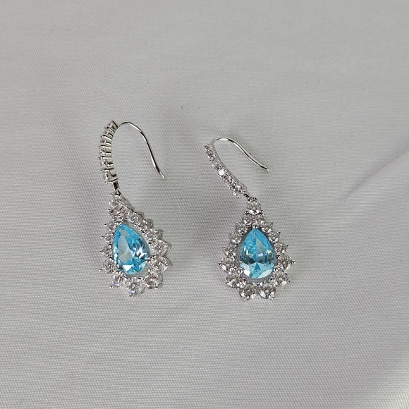 Anna Zuckerman Carlisle Tear Drop Earrings - Aquamarine - Picture 5 of 8